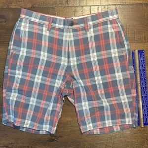 J. Crew Gramercy Pink and Gray Plaid Shorts 30 W